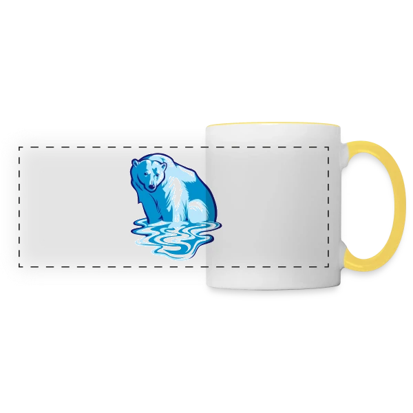 Ours Polaire en Détresse : L'Art du Réchauffement sur Mug panoramique contrasté et blanc