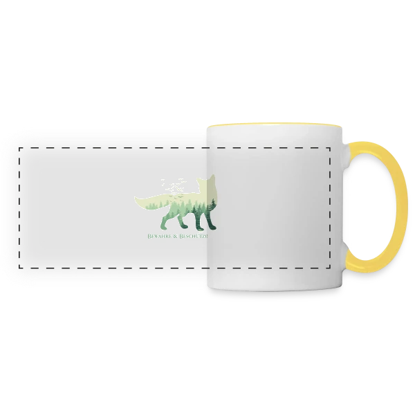 Renard Forêt Mystique sur Mug panoramique contrasté et blanc