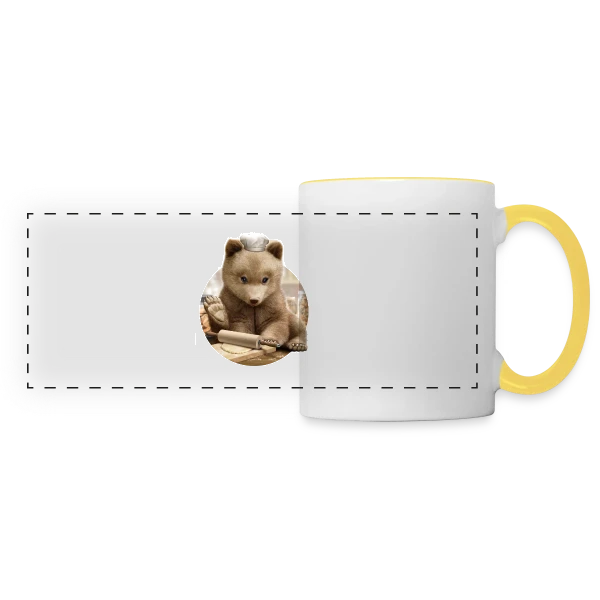 Ourson Chef sur Mug panoramique contrasté et blanc