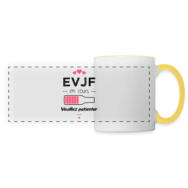 EVJF en Folie ! sur Mug panoramique contrasté et blanc