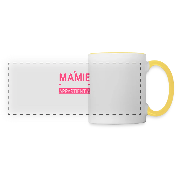 Cette Mamie Géniale Appartient à... - Cadeau Personnalisé sur Mug panoramique contrasté et blanc