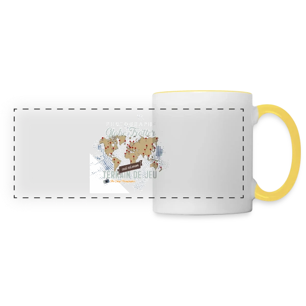 Photographe Globe-Trotter sur Mug panoramique contrasté et blanc
