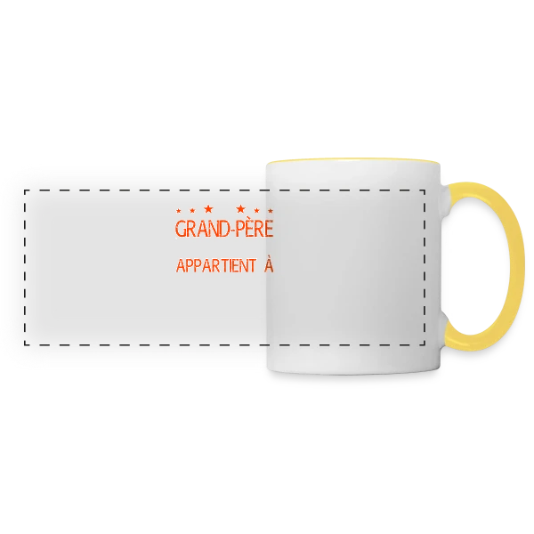 Ce Grand-Père Génial Appartient à... - Cadeau Personnalisé sur Mug panoramique contrasté et blanc