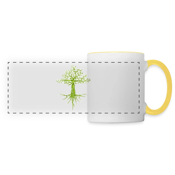Arbre de Vie Stylisé sur Mug panoramique contrasté et blanc