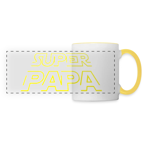 Super Papa Galactique - La Force est en lui sur Mug panoramique contrasté et blanc