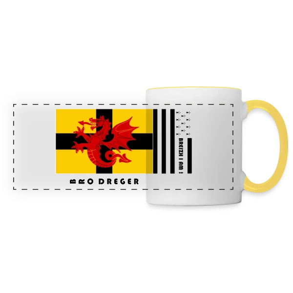 Blason Pays du Trégor sur Mug panoramique contrasté et blanc