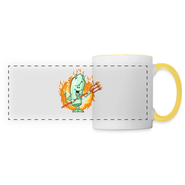 Suppo de Satan : Humour Noir et Subtil sur Mug panoramique contrasté et blanc