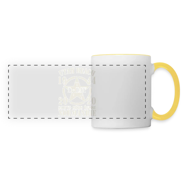 D-Day Normandie 1944 - Hommage Utah Beach sur Mug panoramique contrasté et blanc
