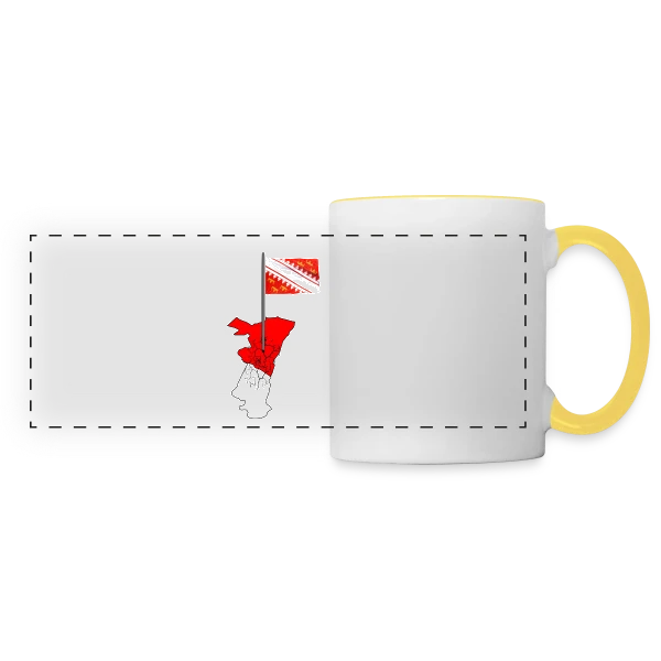 Drapeau Alsace Emblème Régional sur Mug panoramique contrasté et blanc