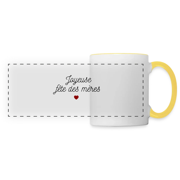 Maman Chérie : Joyeuse Fête des Mères sur Mug panoramique contrasté et blanc