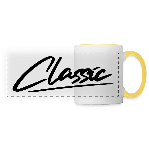 Typographie "Classic" Élégante sur Mug panoramique contrasté et blanc