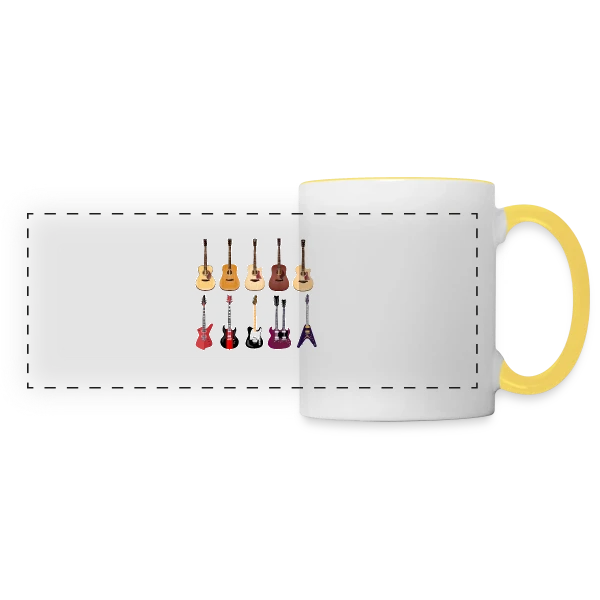 Je Suis Guitariste : Ma Passion, Ma Fierté sur Mug panoramique contrasté et blanc