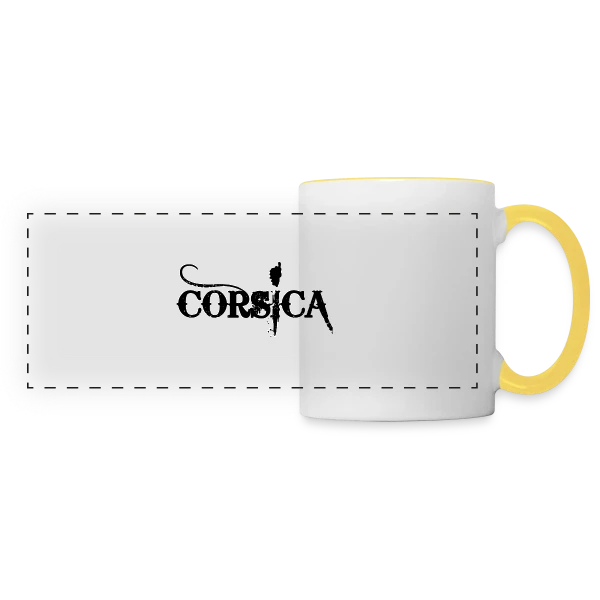 Corsica Carte Grunge sur Mug panoramique contrasté et blanc