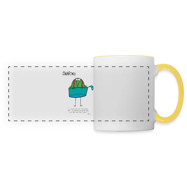 Pensée Shadokienne : La Logique Absurde ! sur Mug panoramique contrasté et blanc