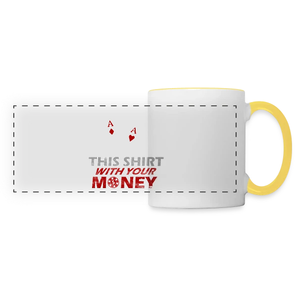Poker Star: Design Casino Gagnant sur Mug panoramique contrasté et blanc