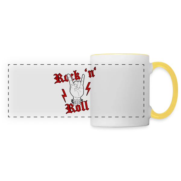 Authentique Rock 'n' Roll sur Mug panoramique contrasté et blanc