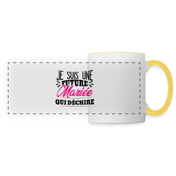 Future Mariée qui Déchire - EVJF Humour sur Mug panoramique contrasté et blanc