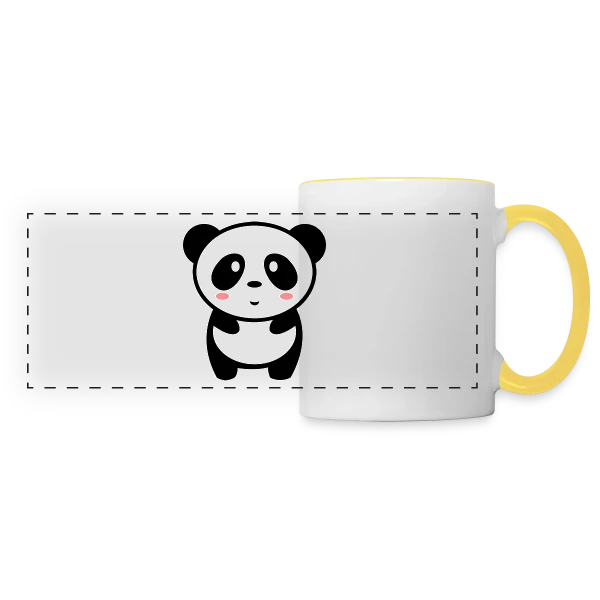 Panda Kawaii : Adorable et Tendance sur Mug panoramique contrasté et blanc