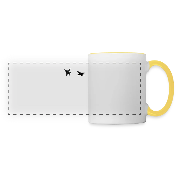 Chasseurs de Combat Aériens sur Mug panoramique contrasté et blanc