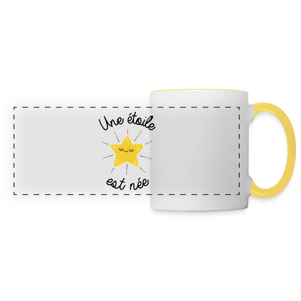 Une Étoile est Née sur Mug panoramique contrasté et blanc