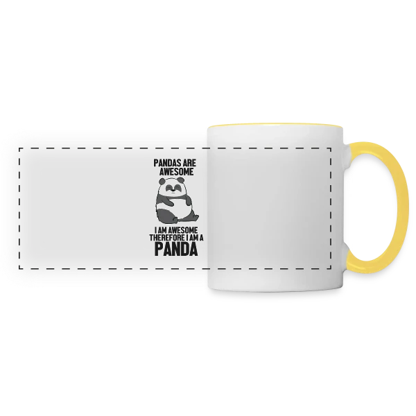 Panda Adorable Génial sur Mug panoramique contrasté et blanc