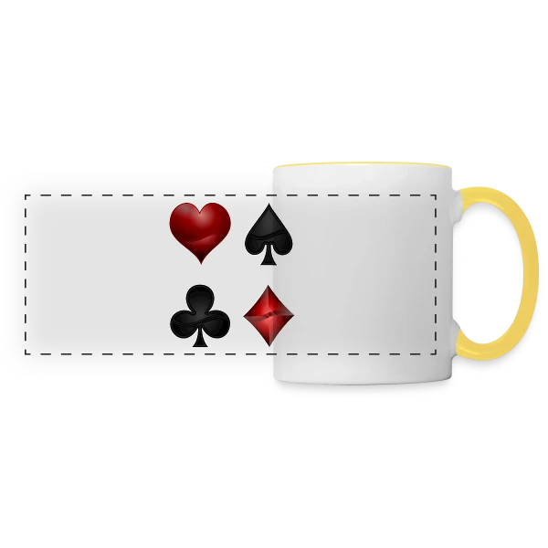 Symboles de Poker Élégants sur Mug panoramique contrasté et blanc