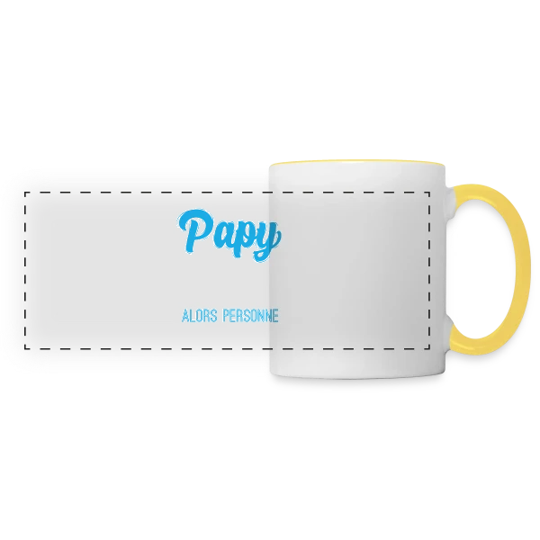 Si Papy ne peut pas le réparer... sur Mug panoramique contrasté et blanc