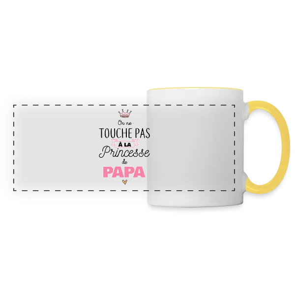 Ma Princesse de Papa sur Mug panoramique contrasté et blanc