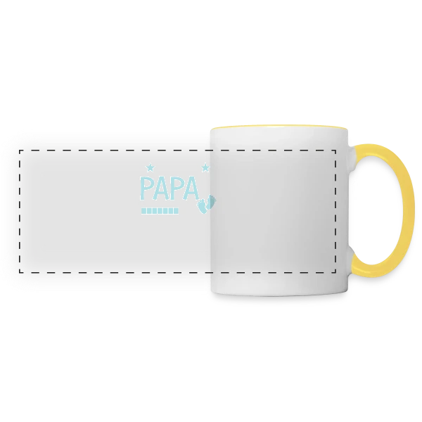 Bientôt Papa : Le Cadeau Idéal du Futur Père sur Mug panoramique contrasté et blanc