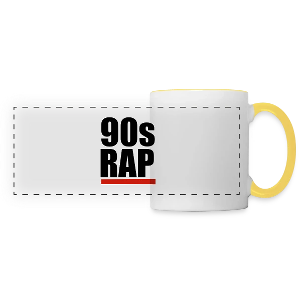 Rap Années 90 Style sur Mug panoramique contrasté et blanc
