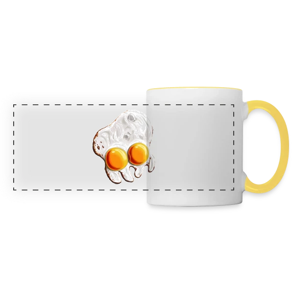 Poulpoplat : L'Œuf Poulpe Insolite sur Mug panoramique contrasté et blanc