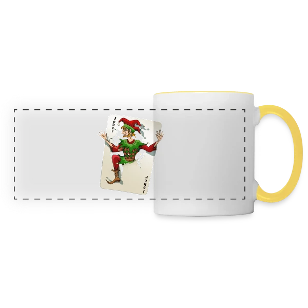 Joker Carte à Jouer sur Mug panoramique contrasté et blanc