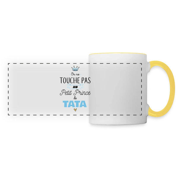 "Mon Petit Prince de Tata" : Amour Infini sur Mug panoramique contrasté et blanc