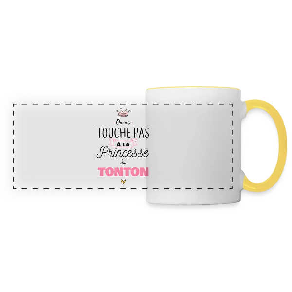 La Princesse de Tonton - Touche Pas ! sur Mug panoramique contrasté et blanc