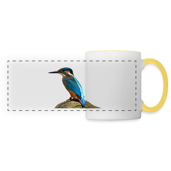 Martin-Pêcheur Majestueux sur Mug panoramique contrasté et blanc