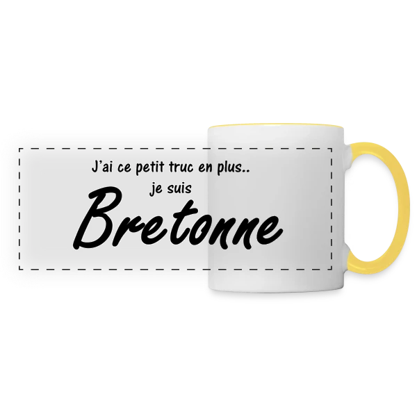 Je suis Bretonne sur Mug panoramique contrasté et blanc