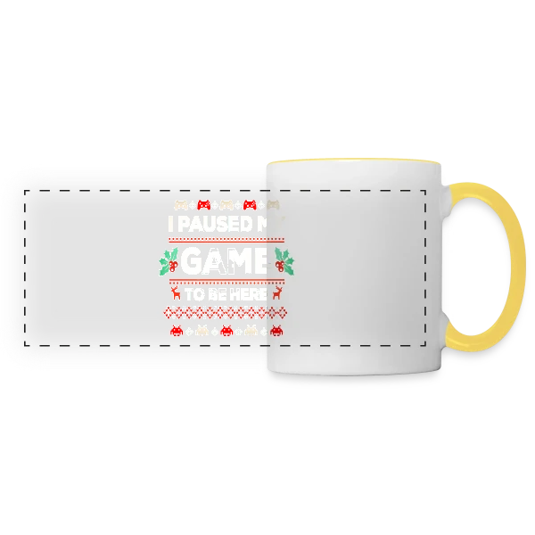 Joyeux Noël au Gamer : T-shirt Cadeau Idéal PC Zocker sur Mug panoramique contrasté et blanc