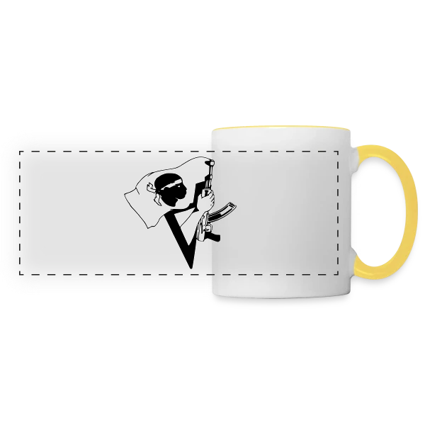 Corse Armée et Fière sur Mug panoramique contrasté et blanc