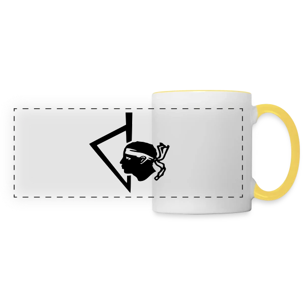 Tête de Maure Corse Classique sur Mug panoramique contrasté et blanc