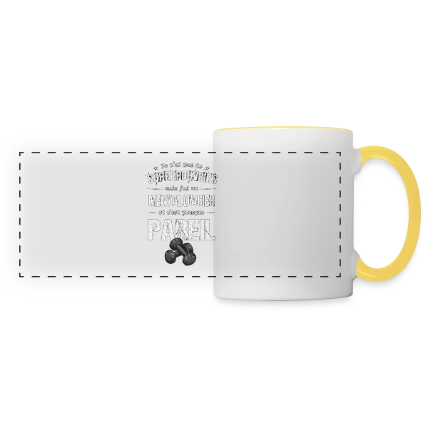 Motivation Sport: Mental d'Acier sur Mug panoramique contrasté et blanc