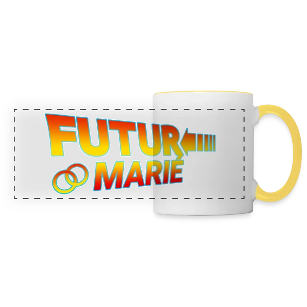 Futur Marié Style Cinéma sur Mug panoramique contrasté et blanc