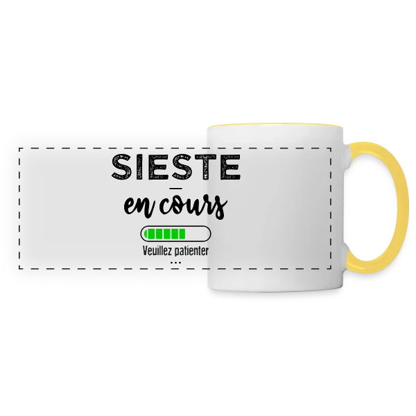 Sieste en cours, ne pas déranger ! sur Mug panoramique contrasté et blanc
