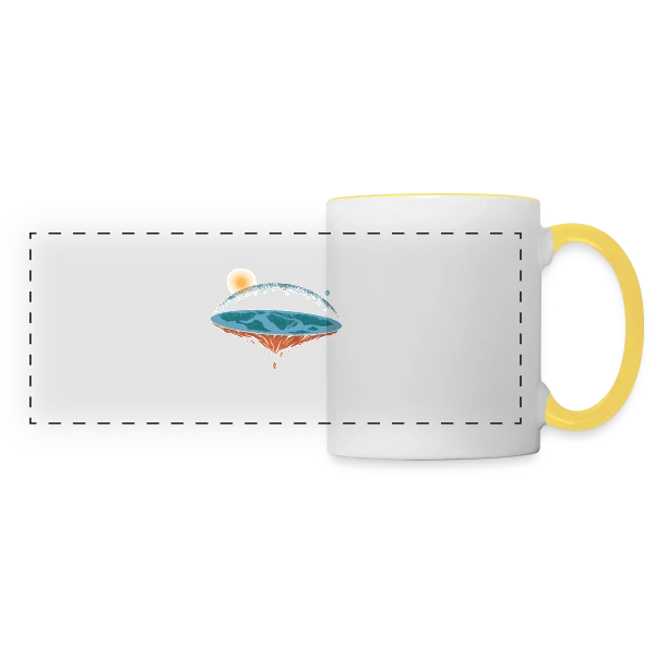 Terre Plate Univers sur Mug panoramique contrasté et blanc