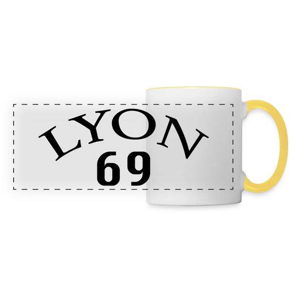 Lyon 69 Classique sur Mug panoramique contrasté et blanc
