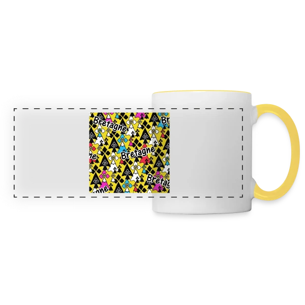Motif Pop Art Bretagne sur Mug panoramique contrasté et blanc