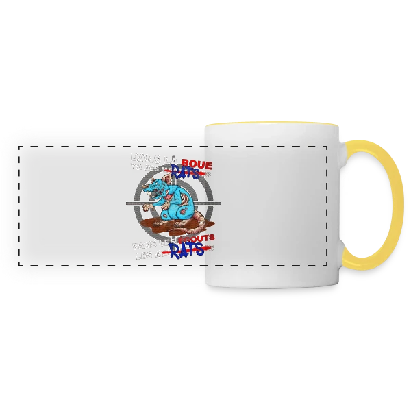 Rat des Égouts Zombie sur Mug panoramique contrasté et blanc