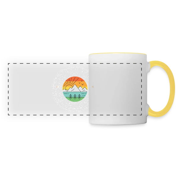Lever de Soleil Montagneux sur Mug panoramique contrasté et blanc