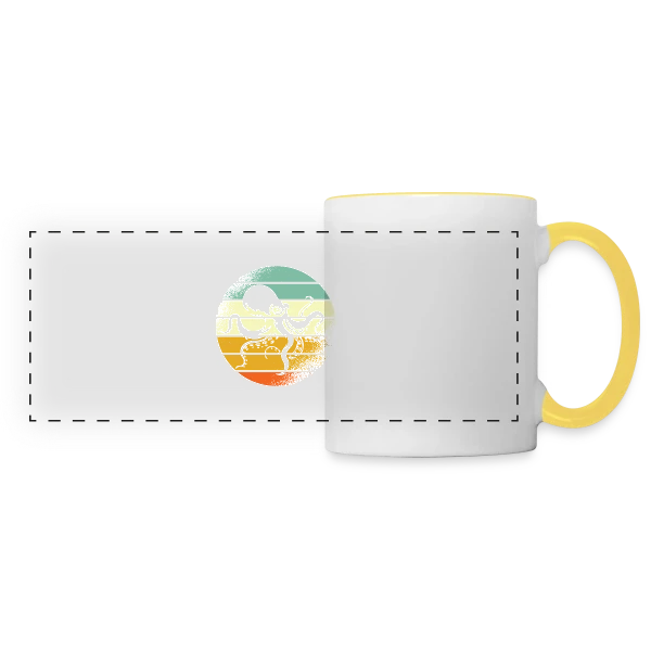 Pieuvre Rétro Océanique sur Mug panoramique contrasté et blanc