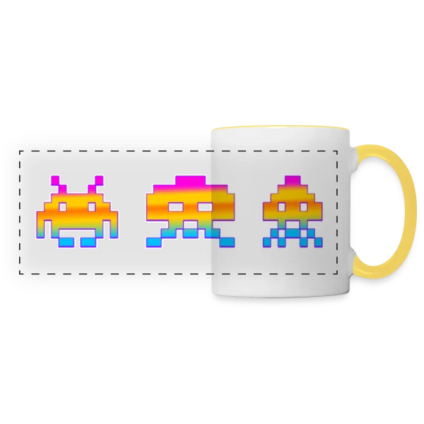 Jeux d'Arcade : L'Âge d'Or du Gaming sur Mug panoramique contrasté et blanc