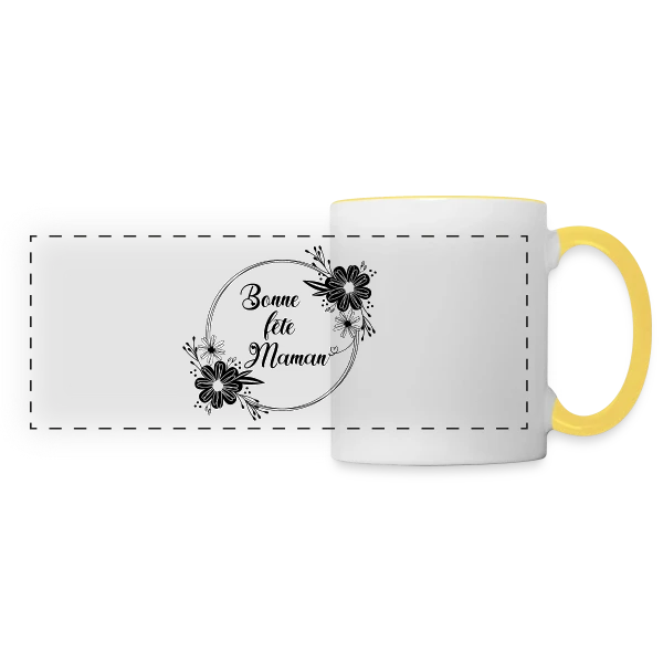 Bonne Fête Maman - Cadeau Idéal sur Mug panoramique contrasté et blanc